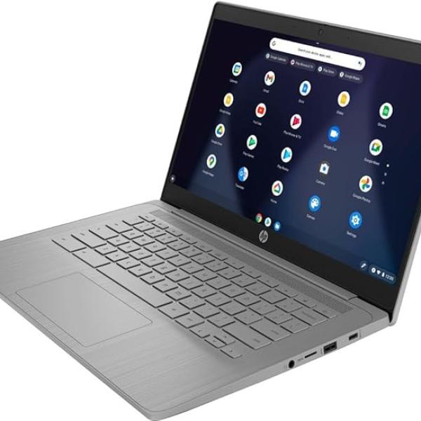 HP 2023 Newest Chromebook Laptop, 14 Inch Display, Intel Celeron N4120 Processor, 4GB RAM, 64GB eMMC, Intel UHD Graphics 600, WiFi, Bluetooth, Chrome OS, Modern Gray