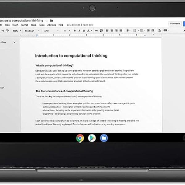 Lenovo (Refurbished) 2022 100E 11.6" HD Rugged&Spill Resistant Chromebook 2ND Gen Laptop, MT8173 CPU, 4GB LPDDR3 RAM, 32GB eMMC TLC SSD, 720P HD Camera, Black, Chrome OS