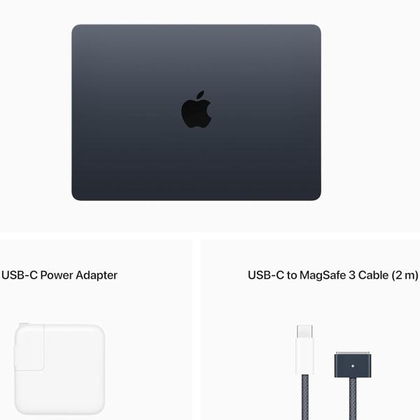 Apple MacBook Air 2022 laptop with M2 chip: 13.6-inch Liquid Retina display, 16GB RAM, 256GB SSD storage, backlit keyboard, 1080p FaceTime HD camera. Works with iPhone and iPad; Midnight