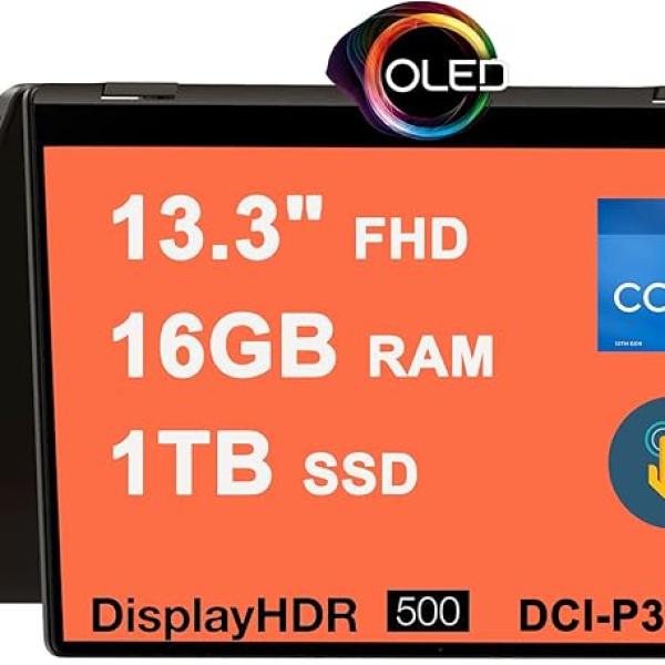 SAMSUNG Galaxy Book3 360 2-in-1 Laptop 13.3" FHD AMOLED Touchscreen HDR500 120% DCI-P3 Intel 12-Core i7-1360P Processor 16GB RAM 1TB SSD Backlit Fingerprint Thunderbolt4 FHD Camera Win11 Gray