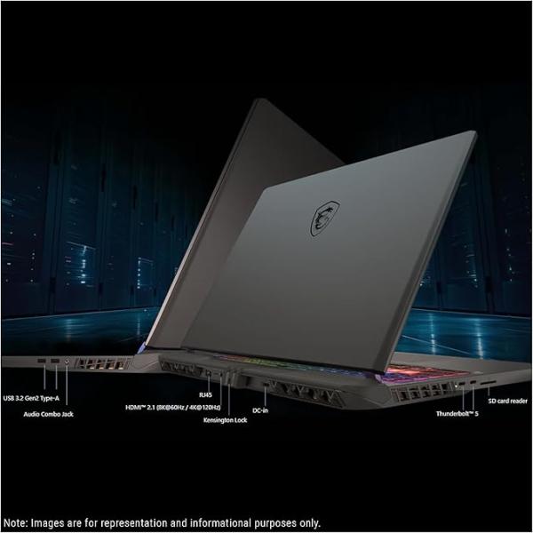 MSI Vector 16 HX AI 400 Gaming Laptop, Intel Ultra 9-275HX, 64 GB DDR5 RAM, 1 TB PCIe SSD, 16" WQXGA (2560x1600) 240Hz Display, Nvidia G-Force RTX 5080, RGB Backlit Keyboard, W11 Pro, Cosmo Gray