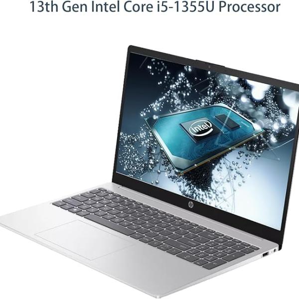 HP 15.6" Laptop, 13th Gen Intel Core i5-1335U, 16GB RAM, 512GB SSD, FHD Anti-Glare Display, Webcam, Numeric Keypad, Wi-Fi, Bluetooth, HDMI, 32GB USB Card, Windows 11 – Silver (US Version)