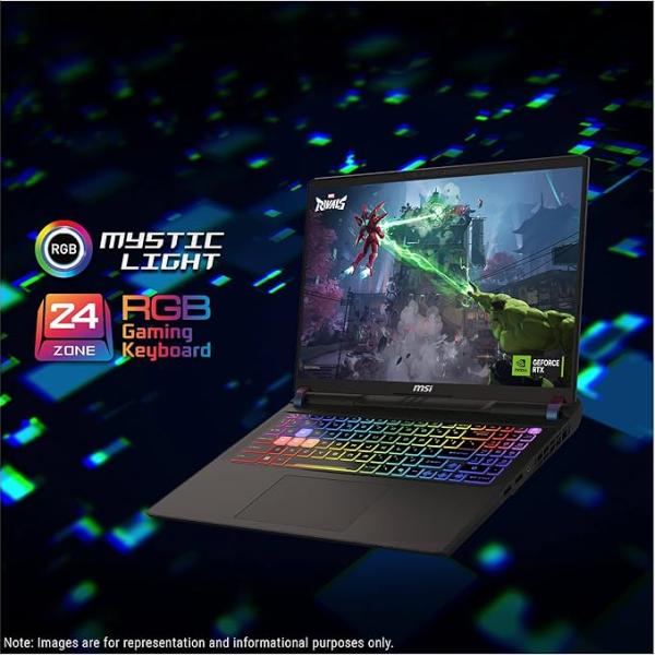 MSI Vector 16 HX AI 400 Gaming Laptop, Intel Ultra 9-275HX, 64 GB DDR5 RAM, 1 TB PCIe SSD, 16" WQXGA (2560x1600) 240Hz Display, Nvidia G-Force RTX 5080, RGB Backlit Keyboard, W11 Pro, Cosmo Gray