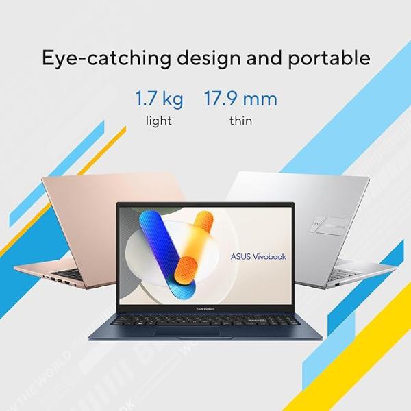 Asus Vivobook 15 Slim Laptop | Intel Core i7-1355U, Intel Iris X Graphics, 16GB RAM, 512GB SSD, 15.6"FHD Display, Win11 - Cool Silver [X1504VA-BQ715W]