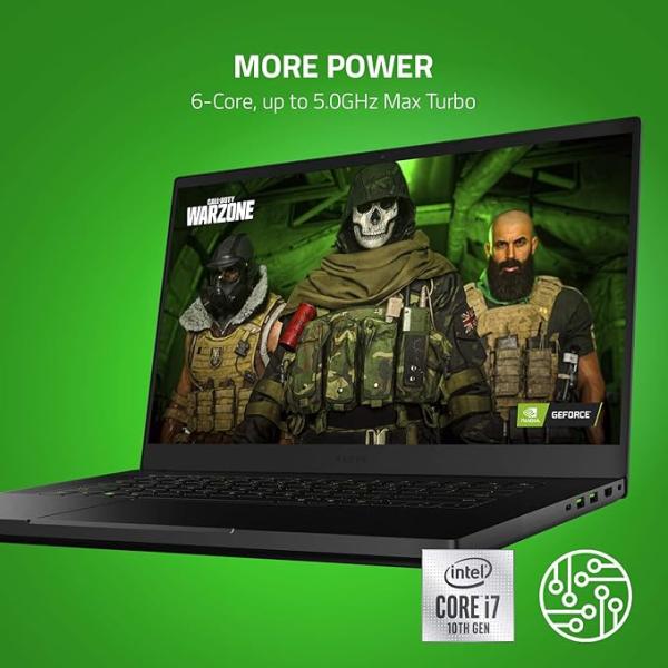 Razer Blade 15 Gaming Laptop 2020: 15.6'' Fhd-144 Hz Base Model, Intel Core I7-10750H 6-Core, Nvidia Geforce Rtx 2060, 16GB RAM, 512GB Ssd, Chroma RGB Lighting - Qwerty Us-Layout