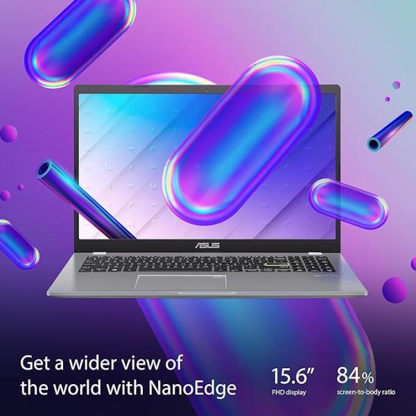 Asus Vivobook GO 15 Slim Laptop | Intel Celeron N4500, Intel HD Graphics, 4GB RAM, 128g eMMC, 15.6"HD Display, Win11 - Star Black [E510KAB-BR1140WS]