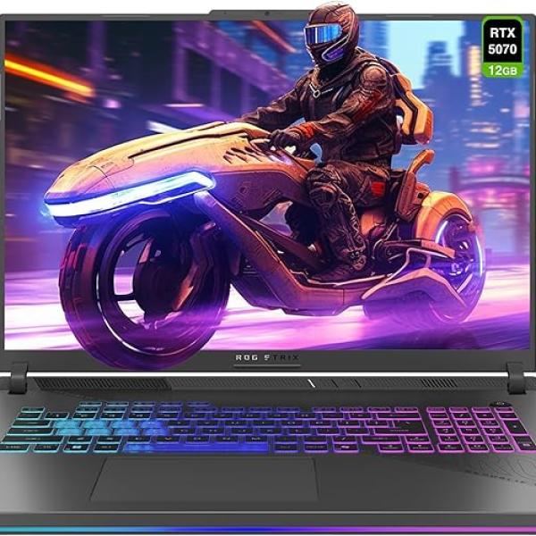 ASUS ROG Strix G18 Gaming Laptop, AMD Ryzen 9-9955HX, 64 GB DDR5 RAM, 1 TB PCIe SSD, 18" 2.5K (2560x1600) 240Hz Display, Nvidia G-Force RTX 5070, 4-Zone RGB Keyboard, W11 Home, Eclipse Gray
