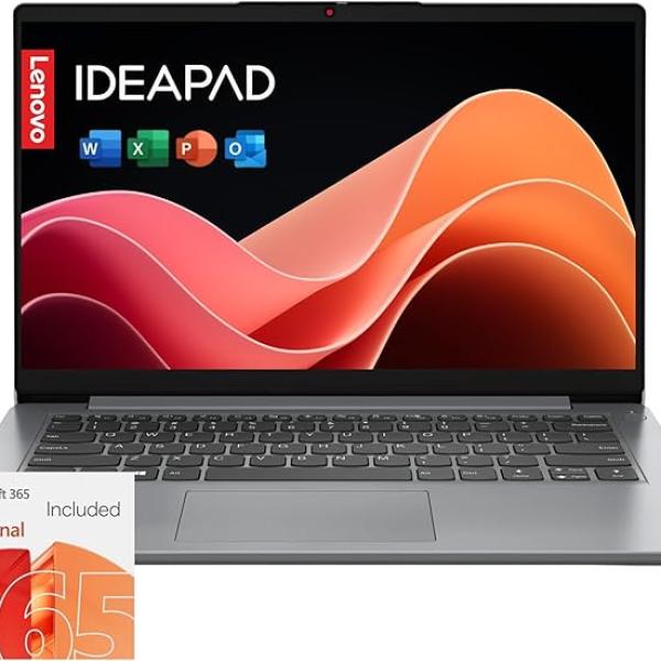 Lenovo IdeaPad 1i Laptop with Microsoft 365 Home and Business • 36GB RAM • 1TB Cloud Storage and 256GB SSD • Intel Core • 14 Anti-Glare Screen • WiFi-6 • 11HR Battery • Windows 11 • Earbuds