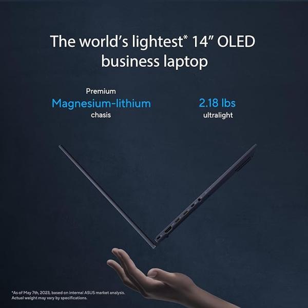 ASUS ExpertBook B9 OLED, Intel® vPro Essentials with Intel® Core™ 7 Processor, 32GB LPDDR5X RAM, 1TB NVMe™ PCIe® 4.0 SSD, Wi-Fi 6E, Windows 11 Pro, Star Black, B9403CVA-XVE76