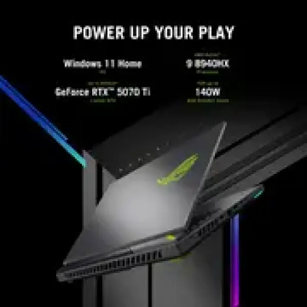 Asus ROG Strix G16 Gaming (2025) Laptop – AMD Ryzen 9-8940HX / 16inch FHD+ / 1TB SSD / 32GB RAM / 12GB NVIDIA GeForce RTX 5070 Ti Graphics / Windows 11 Home / English & Arabic Keyboard / Eclipse Grey / Middle East Version – [G614PR-RV009W]