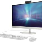 HP AIO 27-CR0004L PC |  AV8L4PA#UUF  Intel ¹³th Generation | Core i7-1355U Processor | 16GB DDR4 Ram | 512GB SSD | Integrated Intel Iris Xᵉ Graphics | 27"  FHD IPS Non-Touch Display | Dos | English Keyboard | Bluetooth | Shell White Color | HP 125 US