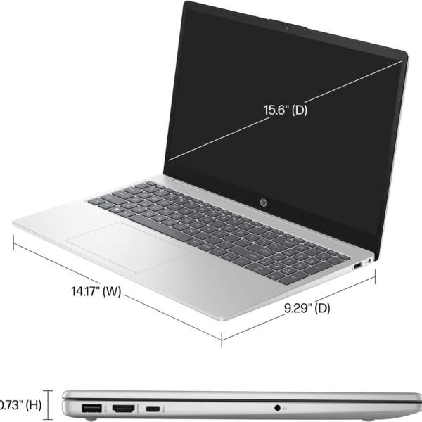 HP 15-fc0146dx Laptop, 15.6" FHD Touch Display, AMD Ryzen 5 7520U, 8GB RAM, 512GB SSD, AMD Radeon Graphics, English Keyboard, Windows 11 Home English Natural Silver
