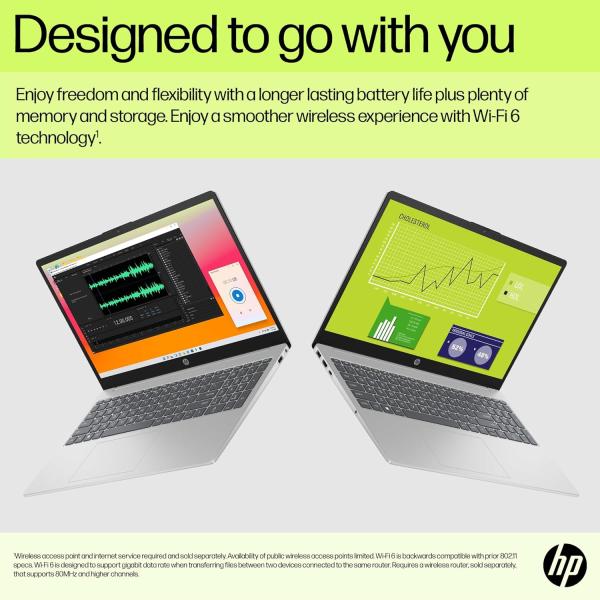 HP Laptop 15-fd1020ne, 15.6" FHD Display, Intel® Core™ Ultra 5-125H, 16GB DDR5 RAM, 512GB SSD, Intel® AI Boost (11 NPU TOPS), Eng/Arb Kb, Windows 11 Home, Natural silver [B91BTEA]