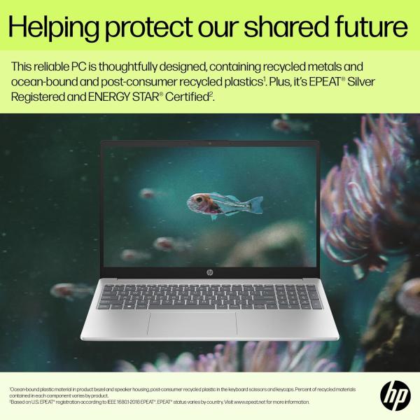 HP Laptop 15-fd1020ne, 15.6" FHD Display, Intel® Core™ Ultra 5-125H, 16GB DDR5 RAM, 512GB SSD, Intel® AI Boost (11 NPU TOPS), Eng/Arb Kb, Windows 11 Home, Natural silver [B91BTEA]
