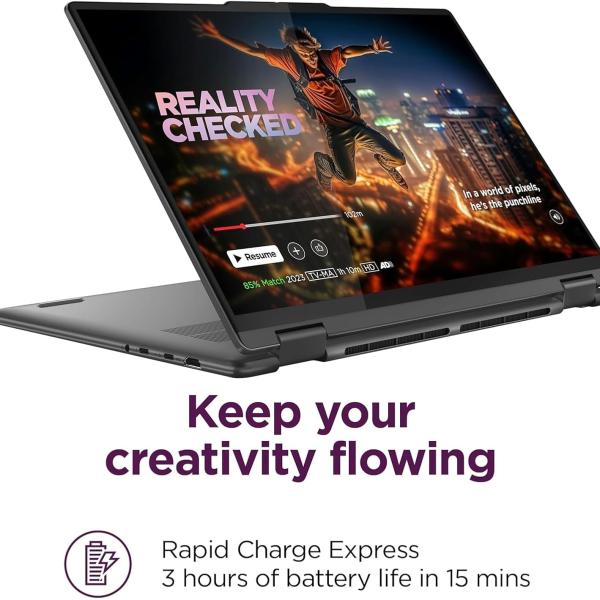 Lenovo Yoga 7i 2-in-1 Laptop, 16" FHD+ 2K Touchscreen, 12-core Intel Core Ultra 7 155U, 16GB LPDDR5X, 1TB SSD, Backlit KB, Fingerprint, Thunderbolt 4, Win 11 Home, Storm Grey, 16GB USB Pen