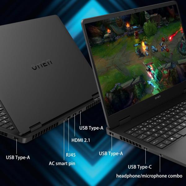 HP OMEN 16 Ultra Slim RTX 5060 2025 AI Pro Gaming Laptop, 16" FHD+ 144Hz, Intel Ultra 7 255H(Beats Intel i7-14700), NVIDIA RTX 5060, 32GB DDR5 RAM, 1TB SSD, Bundle with PCO Laptop Cooler