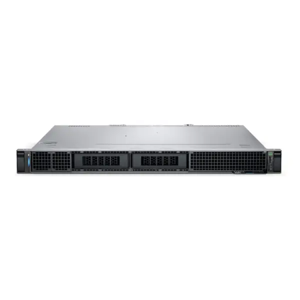 Dell PowerEdge R260 Rack Server – Intel® Xeon® 6315P 2.8GHz, 16GB DDR5-5600 ECC UDIMM, 2TB 7.2K SATA HDD, Dual-Port 1GbE, 2 × 3.5" Cabled Drive Chassis, 700W 80 PLUS Titanium PSU
